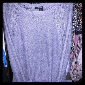 DKNY Light gray sweater with sequins.Size medium